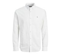 JACK & JONES Jprblusummer Shield Shirt L/S Camisa de Manga Larga, Blanco/Fit: Slim Fit, L para Hombre