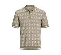 JACK & JONES Jprbluzack Structure Knit Polo SS, Smokey Olive, L Hombres