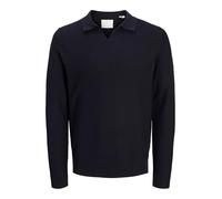 JACK & JONES Jprcceaston Knit Split Neck Sn, Azul Oscuro, L