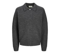 JACK & JONES JPRCCFOX - Cárdigan de Punto con Cremallera, Gris Oscuro, L