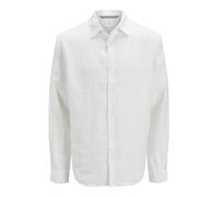 JACK & JONES Jprcclawrence Linen L/S Shirt Sn, Blanco Brillante, XL Hombres