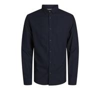 JACK & JONES JPRCCMAZE Camiseta de Lino L/S Botón Down, Night Sky/Fit: Comfort Fit, M