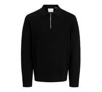 JACK & JONES Jprccmilano Stitch Knit Zip Polo Sn, Negro, XS