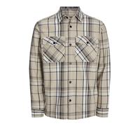 JACK & JONES Jprccroy Spring Check Overshirt L/S Sn Camisa, Fields of Rye/Checks:Comfort Fit, M para Hombre