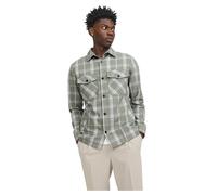 JACK & JONES Jprccroy Spring Check Overshirt L/S Sn Camisa, Lily Pad/Checks: Ajuste cómodo, M para Hombre