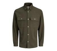JACK & JONES Jprrayle Melange Solid L/S Overshirt SN, turba, M para Hombre, Turba, M