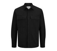 JACK & JONES Jprraymond Melange Solid Overshirt LS Sn Chaqueta Camisera, Black Beauty/Fit: Comfort Fit, S para Hombre