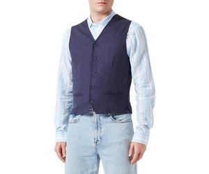 JACK&JONES JPRRIVIERA Chaleco de traje de lino para hombre, azul marino oscuro/ajustado: corte ajustado, 48, azul marino/ajustado: corte ajustado, 48