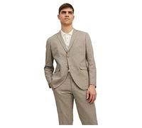 JACK & JONES Jprriviera Linen Blazer Sn Chaqueta de Traje, Beige/Fit: Slim Fit, 54 para Hombre