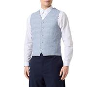 JACK & JONES Jprriviera Linen Waistcoat Chaleco de Traje, Azul Claro/Cuadros: Corte Ajustado, 48 para Hombre
