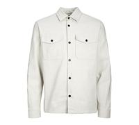 JACK & JONES Jprroy Solid Overshirt L/S Sn Camisa de Ocio, Blanco Jaspeado/Ajuste: Ajuste cómodo, XL para Hombre