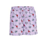 JACK & JONES Jpstfiji Jjswim AOP Ss24 LY Sn Bañador Corto, Rosa Morada, L para Hombre
