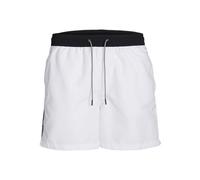 JACK & JONES Jpstfiji Jjswim Black Tape LY Sn - Pantalones Cortos para Hombre, Blanco, M