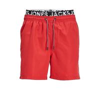 Jack & Jones Jpstfiji Jjswim Db Wb Ly Sn Bañador corto, Hombre, Rojo, XL
