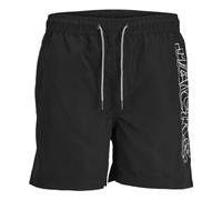 JACK & JONES Jpstfiji Jjswim Double Logo LY Sn Jnr Bañadores Ajustados para Hombre, Negro, 152 cm para Niños