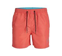 Jack & Jones Jpstfiji Jjswim Solid Sn Ly Bañador corto, Hombre, Rojo Coral, XS