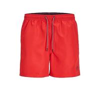 Jack & Jones Jpstfiji Jjswim Solid Sn Ly Bañador corto, Hombre, Rojo, M