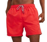 Jack & Jones Jpstfiji Jjswim Solid Sn Ly Bañador corto, Hombre, Rojo, S