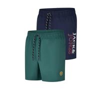 JACK & JONES JPSTMAUI Swim Mix - Bañador largo para hombre, corte regular, 2 unidades, color negro, azul, verde, naranja, rojo, S, M, L, XL, XXL, 3XL, Pack 4 (Mallard Green), XXL