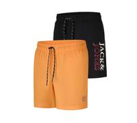 JACK & JONES JPSTMAUI Swim Mix - Bañador largo para hombre, corte regular, 2 unidades, color negro, azul, verde, naranja, rojo, S, M, L, XL, XXL, 3XL, Pack 3 (Iceland Poppy), 3XL