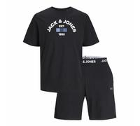 JACK & JONES Juego de camiseta y camiseta y pantalones cortos Jactheo para hombre, Negro/Paquete: pantalones cortos: negro, S
