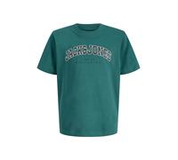 Jack & Jones Junior Camiseta 'JJECALEB' esmeralda / negro / blanco 164 esmeralda / negro / blanco