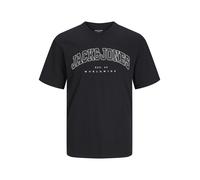 Jack & Jones Junior Camiseta 'JJECaleb' negro / blanco 140 negro / blanco