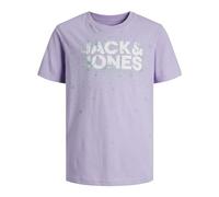 JACK & JONES Jcosplash SMU tee SS Crew Neck Jnr Camiseta, Morado-Blanco-Verde, 152 cm para Niños