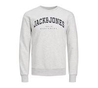 JACK&JONES JUNIOR JJECALEB Varsity Sweat Crew Neck SN JNR, Sudadera Niños, White Melange/Fit:Loose,