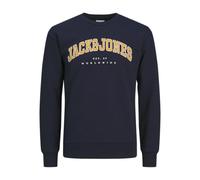 JACK&JONES JUNIOR JJECALEB Varsity Sweat Crew Neck SN MNI, Sudadera Niños, Navy Blazer/Fit:Loose,