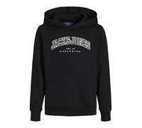 Jack&Jones Junior JJECALEB Varsity Sweat Hood SN JNR, Sudadera con Capucha Niños, Black/Fit:Loose,