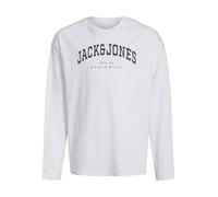 JACK&JONES JUNIOR Jjecaleb Varsity tee LS O-Neck Sn Mni Camiseta de Manga Larga, Blanco/Ajuste: Suelto, 128 para Niños