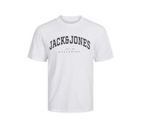JACK&JONES Junior JJECALEB Varsity tee SS O-Neck SN JNR, Camiseta Niños, White/Fit:Loose,