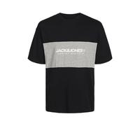 JACK&JONES JUNIOR Jjelegacy Blocking tee SS O-Neck Jnr Camiseta, Negro/Detalles: Bloqueo, 128 para Niños