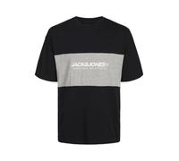 JACK&JONES JUNIOR JJELEGACY Blocking tee SS O-Neck MNI, Camiseta Niños, Black/Detail:Blocking,