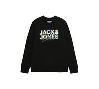 Jack & Jones Junior Sudadera 'JJGEPLAS' azul / verde / negro / blanco 176 azul / verde / negro / blanco
