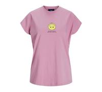 Jack & Jones JXASTRID SL Boxy Print tee JRS, Moonlite Mauve/Print:Yellow Smiley, S