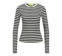 JJXX Jxceline Gigi Str LS Stripe tee Jrs Noos Camiseta de Manga Larga, Negro/Rayas: Vainilla Hielo, L para Mujer