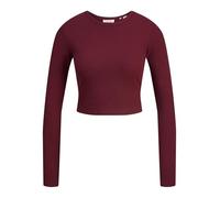JJXX Jxfeline Str LS Rib tee Jrs Noos, Rojo Oscuro, M Mujeres