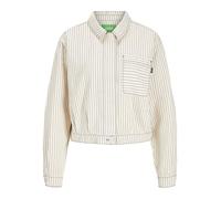 Jack & Jones JXMADDY RLX - Camiseta para Hombre, Blanc De Blanc/Stripes:Black Pinstripe, M