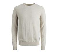 JACK & JONES Knit Crew Neck JJEEMIL Punto Cuello Redondo , Oatmeal/Detail:Melange, L de los Hombres