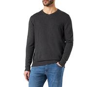 JACK&JONES Knit V-Neck JJEEMIL Punto Cuello Pico Noos, Dark Grey Melange, M EU de los Hombres