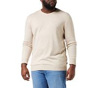 JACK&JONES Knit V-Neck JJEEMIL Punto Cuello Pico Noos, Oatmeal/Detail:Melange, S de los Hombres