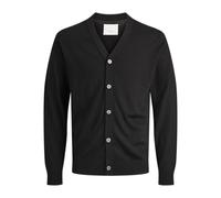 JACK & JONES Knit V-Neck Jprccmerino-Cárdigan de Punto con Cuello en V, Negro, M para Hombre
