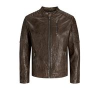 JACK & JONES Leather Jacket Leather Jacket Brown Stone XL Brown Stone XL