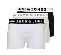 JACK & JONES Lote de 3 bóxer. Color Blanco + Negro + Gris Jaspeado