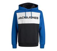 JACK & JONES Male Hoodie Colourblocking Logo, Classic Blue/Fit:reg, XXXL