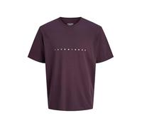 JACK & JONES Male Logo T-Shirt Jjestar JJ tee SS Noos, Plum, L Hombres
