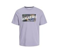 JACK & JONES Male Logo T-Shirt Jjhawaii Shape tee SS Crew Neck, Languid Lavender, S Hombres
