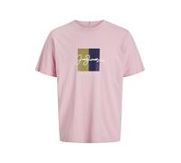 JACK & JONES Male Logo T-Shirt Jorfrederiksberg Box Script tee SS Cn Ln, Tickled Pink, L Hombres